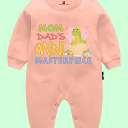 The Peppy Tend 100% Cotton Family Theme Full Sleeves Mom Dads Mini Masterpiece Printed Romper - Peach-picture-18
