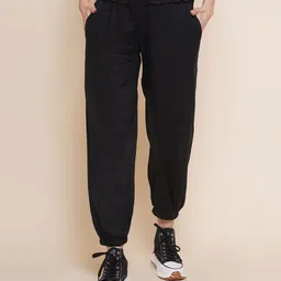 Mine4Nine Rayon Woven Solid Maternity Pant - Black-picture-26