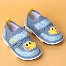 Cute Walk by Babyhug Casual Shoes Velcro Closure & Dino Patch - Blue image 2