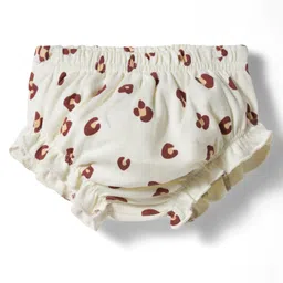kookie kids india Kookie Kids Interlock Knit Bloomers with Floral Print Pack of 3 - White Cream & Navy Blue image 2