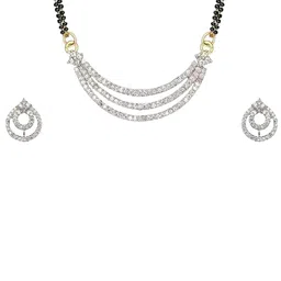 Raghav Artificial Stones Studded & Beaded Mangalsutra With Earrings image 2