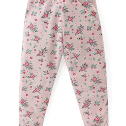 Babyhug Cotton Knit  Full Length Lounge Pant Floral Print Pack of 2 - Multicolour image 3