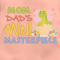 The Peppy Tend 100% Cotton Family Theme Full Sleeves Mom Dads Mini Masterpiece Printed Romper - Peach image 4