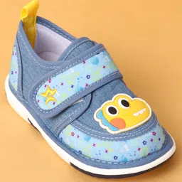 Cute Walk by Babyhug Casual Shoes Velcro Closure & Dino Patch - Blue image 3
