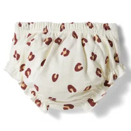 kookie kids india Kookie Kids Interlock Knit Bloomers with Floral Print Pack of 3 - White Cream & Navy Blue image 3