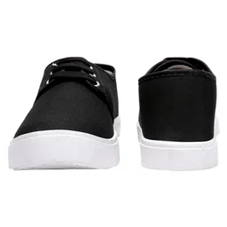 BERSACHE Solid Lace Up Sneakers - Black image 4