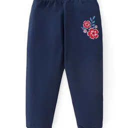 Babyhug Cotton Knit  Full Length Lounge Pant Floral Print Pack of 2 - Multicolour image 4