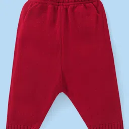 Babyhug Knitted Full Sleeves Pullover   Sweater Set with Aztec Design - Red image 4