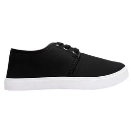 BERSACHE Solid Lace Up Sneakers - Black image 5