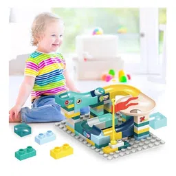 ADKD Marble Run Race Track Building Blocks and Brick Educational Toy For Kids  Pack of 65 Pieces - (Colour May Vary) image 5