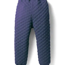 Little Kangaroos Woven Winter Wear Quilted Sweatshirt & Lounge Pant Set with Patch Detailing - Navy Blue image 5