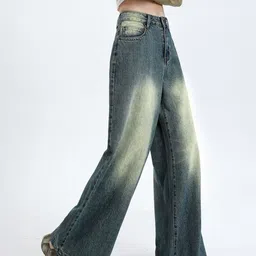 KPOP Women Regular Fit Mid-Rise Light Fade Jeans image 3