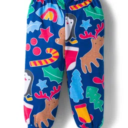 Babyhug Cotton Knit Full Sleeves Co-ords Night Suit With Star Print - Blue image 5