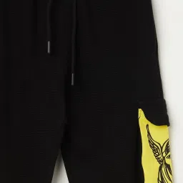 Fame Forever by Lifestyle Kids Black Printed Regular Fit Trackpants image 3