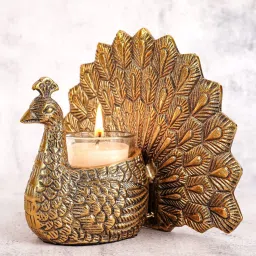 BEHOMA Home Collection Gold Metal Embossed Peacock Gift Hamper image 3