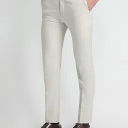 Arrow Beige Slim Fit Trousers image 3
