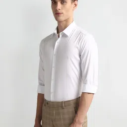 arrow new york Arrow Newyork White Cotton Slim Fit Shirt image 3