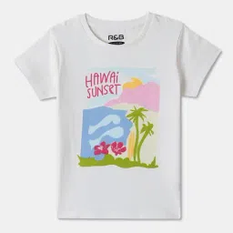 R&B Kids White Graphic Regular Fit T-Shirt-picture-39