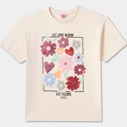 R&B Kids Beige Embellished Regular Fit T-Shirt-picture-19