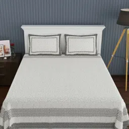 Living Roots Multicolor Jaipuri Printed Cotton Bed Sheet with 2 Pillow Cover-picture-34