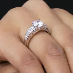 ornate jewels 925 Silver 2 Carat AAA Grade American Diamond Solitaire Ring for Women & Girls-picture-19