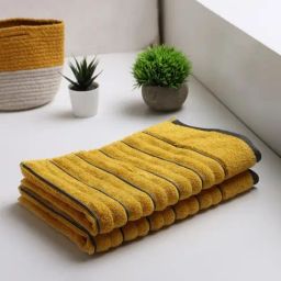Spaces Exotica Mustard 575 GSM Cotton Hand Towel - Set of 2-picture-10