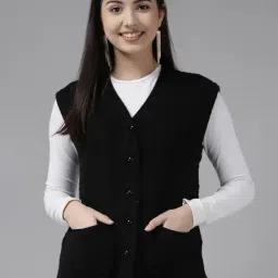 Cayman Black Wool Self Design Cable Knit Cardigan-picture-20