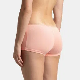 Jockey SS04 Women's High Coverage Super Combed Cotton Mid Waist Boy Shorts With Concealed Waistband image 3