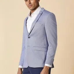 Allen Solly Blue Slim Fit Texture Blazer image 3
