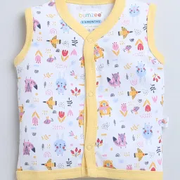 Bumzee Kids White & Yellow Printed Jhablas (Pack Of 3) image 3