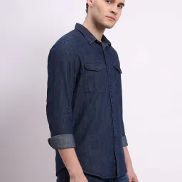 Lee Indigo Blue Regular Fit Cotton Denim Shirt image 3