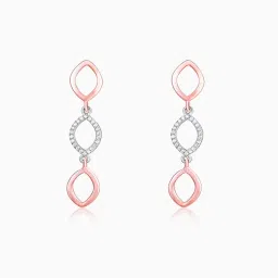 GIVA 925 Silver Rose Gold And Silver Enchanting Look Earrings for Women & Girls image 3