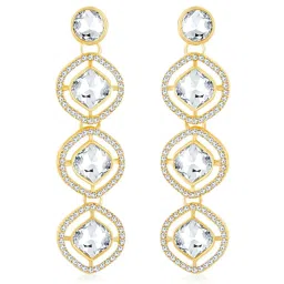 Peora Gold Plated White Cubic Zirconia & Crystal Earrings & Ring Set image 3