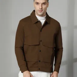 Chkokko Brown Relaxed Fit Solid Jackets-picture-18