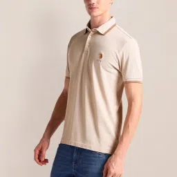 U.S. Polo Assn. Beige Cotton Slim Fit Polo T-Shirt image 3