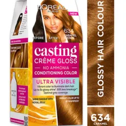 L'Oreal Paris Casting Creme Gloss Ultra Visible Hair Color 634 Caramel Brown - 100 gm + 60 ml-picture-26