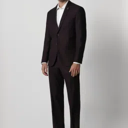 Van Heusen Purple Slim Fit Checks Two Piece Suit image 3