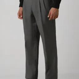 Van Heusen Grey Regular Fit Checks Trousers image 3