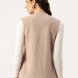 Apsley Beige Regular Fit Embroidered Cardigan image 2