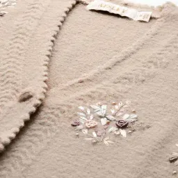 Apsley Beige Regular Fit Embroidered Cardigan image 5