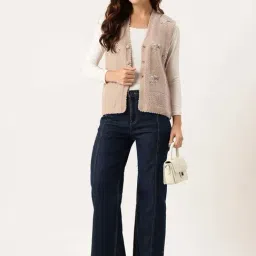 Apsley Beige Regular Fit Embroidered Cardigan image 4