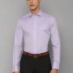 Louis Philippe Lilac Cotton Regular Fit Texture Shirt-image-4