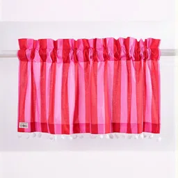 HANDICRAFT PALACE Pink Striped Cotton Lightweight Window Rod Pocket Curtain image 5