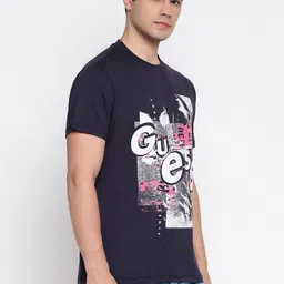 GUESS Men Typography Printed Pure Cotton T-shirt image 4