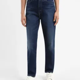 Levi's Dark Blue Cotton Relaxed Fit High Rise Jeans-image-59