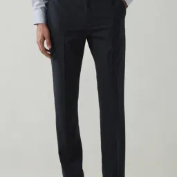 Reid & Taylor Navy Relaxed Fit Trousers-picture-17