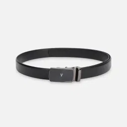 Van Heusen Black Leather Solid Waist Belt-image-86