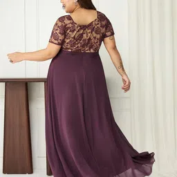 Miss Chase A+ Georgette Fit & Flare Maxi Dress image 4