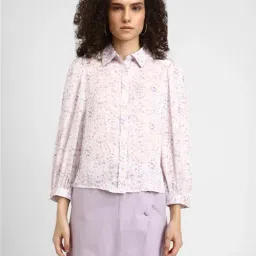 Forever 21 White & Lavender Printed Shirt-picture-30