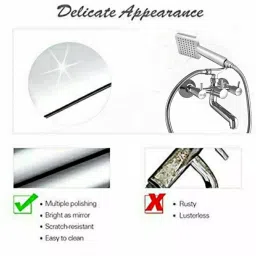 Gold Bell Flora Full Brass Wall Mixer with Crutch Bend and Hand Shower, 2-1-Round+Flora+CP image 4